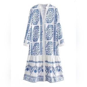 Goodnight Macaroon Mon Bohemian Embroidered Print Dress